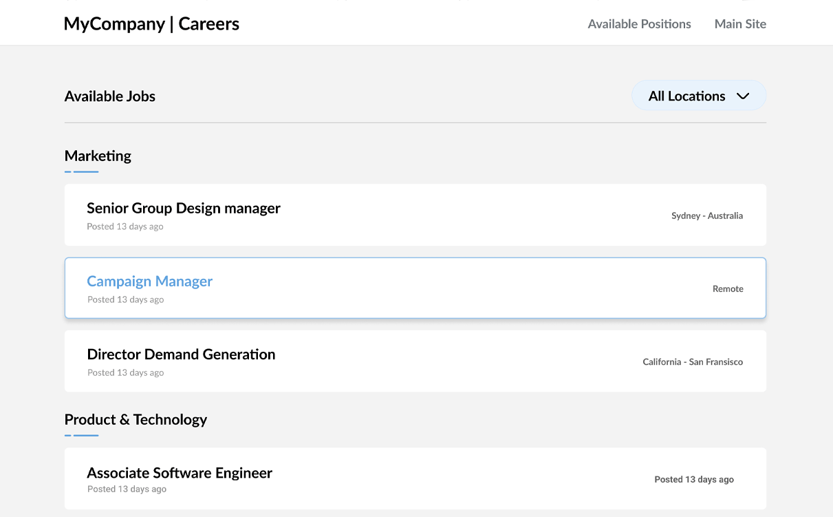 Career Page Template Bootstrap
