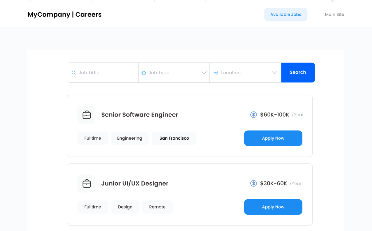 Career Page Template