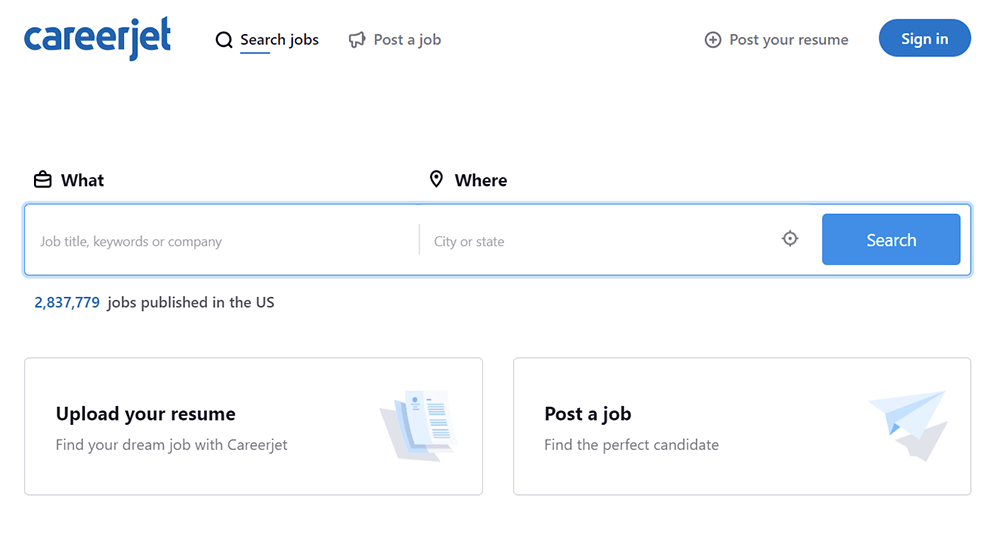 Careerjet is a good place to post a job